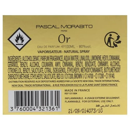 Pascal Morabito Or Eau de Parfum for Women, 3.4 oz