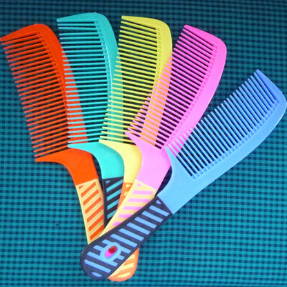 zYoung 5-Piece Hair Comb Set for Women – Round Comb with Handle, Detangling & Styling Essentials (Blue)