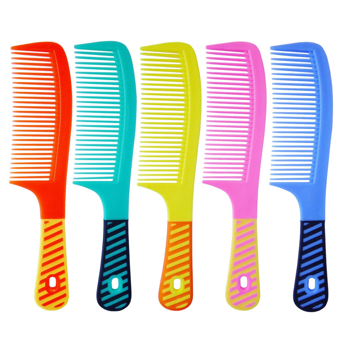 zYoung 5-Piece Hair Comb Set for Women – Round Comb with Handle, Detangling & Styling Essentials (Blue) - görsel 1