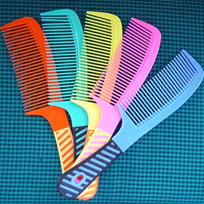 zYoung 5-Piece Hair Comb Set for Women – Round Comb with Handle, Detangling & Styling Essentials (Blue)