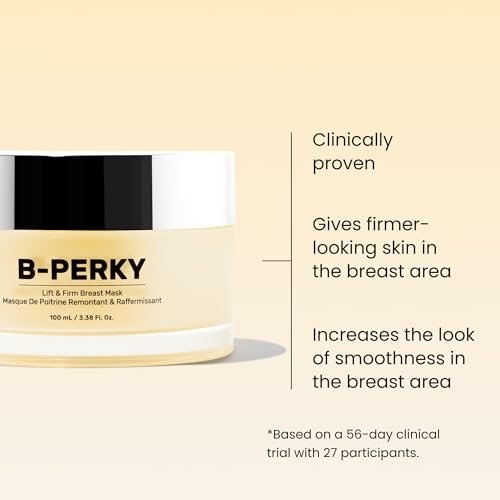MAËLYS B-PERKY Lift & Firm Breast Mask – Leave-On Firming Cream for Breast Area, Smoothing Chest Treatment with Jojoba Oil & Kigelia Africana (3.38 Fl Oz) Avelisse