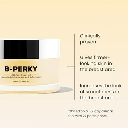 MAËLYS B-PERKY Lift & Firm Breast Mask – Leave-On Firming Cream for Breast Area, Smoothing Chest Treatment with Jojoba Oil & Kigelia Africana (3.38 Fl Oz) Avelisse