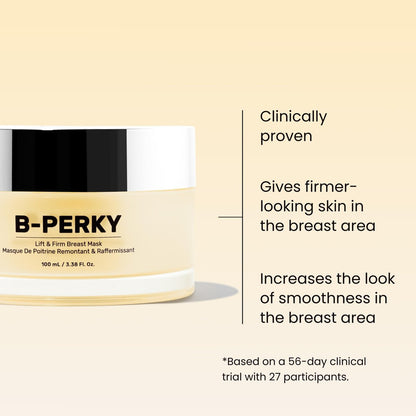 MAËLYS B-PERKY Lift & Firm Breast Mask – Leave-On Firming Cream for Breast Area, Smoothing Chest Treatment with Jojoba Oil & Kigelia Africana (3.38 Fl Oz) Avelisse