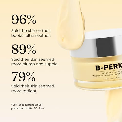 MAËLYS B-PERKY Lift & Firm Breast Mask – Leave-On Firming Cream for Breast Area, Smoothing Chest Treatment with Jojoba Oil & Kigelia Africana (3.38 Fl Oz) Avelisse