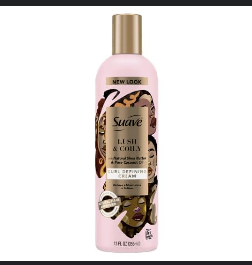 Suave Professionals Shea Butter and Coconut Oil Hair Cream for Wavy to Curly Hair, Paraben-Free, Dye-Free, 12 oz Avelisse