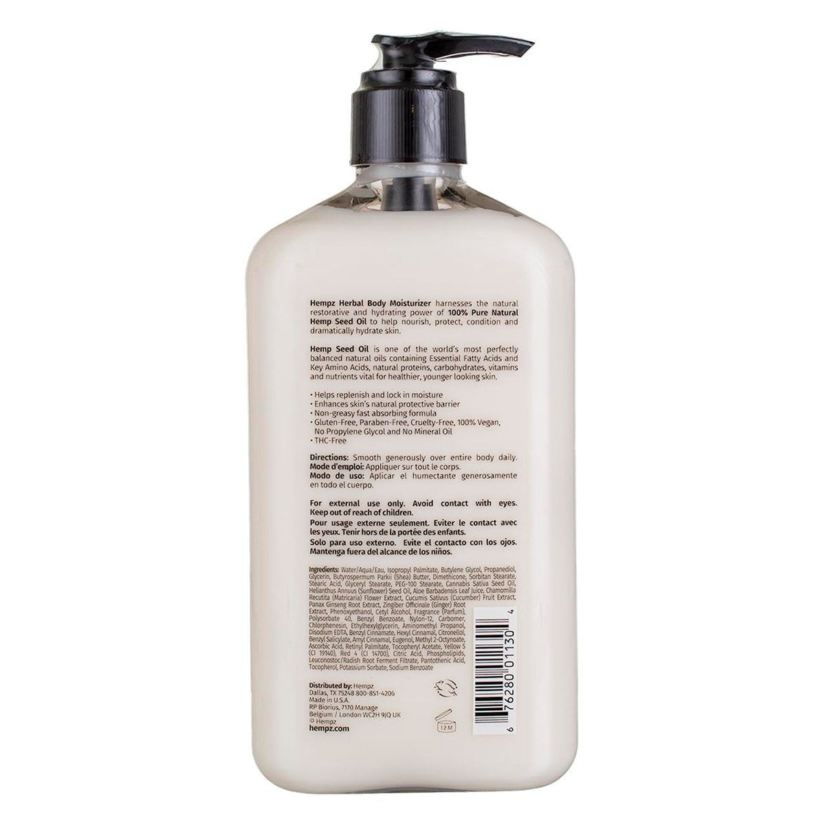 Hempz Body Moisturizer Original 17 oz (500ml) Pump - Pack of 2 Avelisse