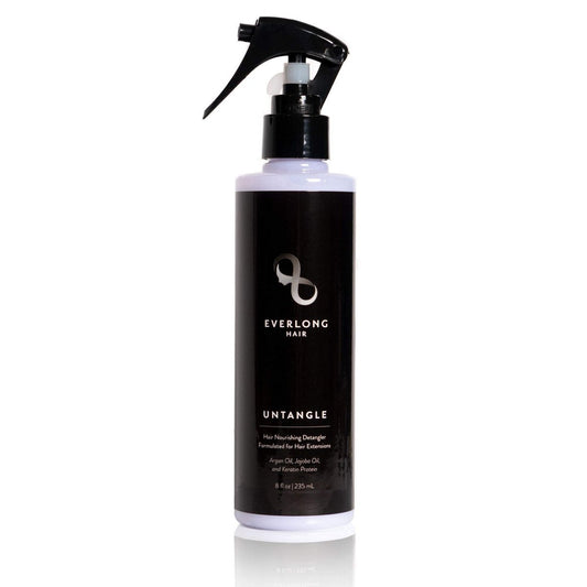 everlong Untangle Leave-in Conditioner Detangler Spray for Hair Extensions & Wigs - Infused with Keratin Protein, Argan and Jojoba Oil, Safe for All Hair Types Including Human and Synthetic - 8 Fl Oz Avelisse