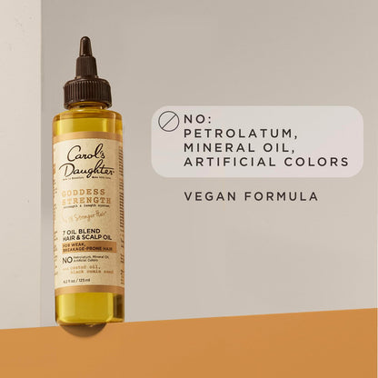 Carol's Daughter Goddess Strength 7 Oil Blend Scalp and Hair Oil for Waves, Coils and Curls, Hair Treatment with Castor Oil, 4.2 Fl Oz Avelisse