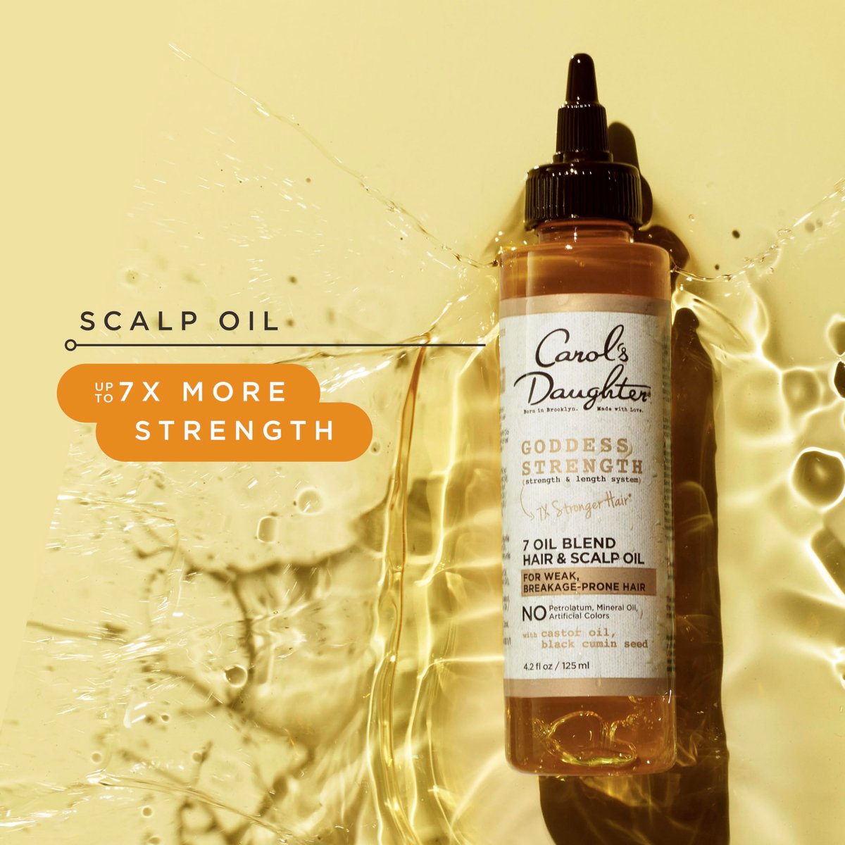 Carol's Daughter Goddess Strength 7 Oil Blend Scalp and Hair Oil for Waves, Coils and Curls, Hair Treatment with Castor Oil, 4.2 Fl Oz Avelisse