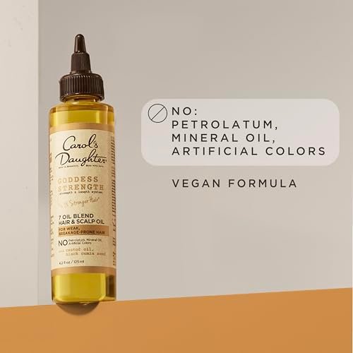 Carol's Daughter Goddess Strength 7 Oil Blend Scalp and Hair Oil for Waves, Coils and Curls, Hair Treatment with Castor Oil, 4.2 Fl Oz Avelisse