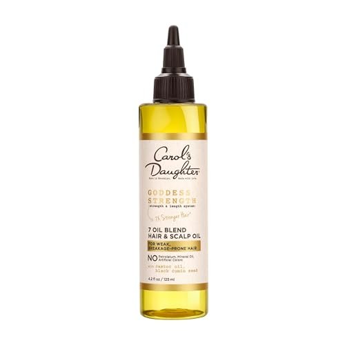 Carol's Daughter Goddess Strength 7 Oil Blend Scalp and Hair Oil for Waves, Coils and Curls, Hair Treatment with Castor Oil, 4.2 Fl Oz Avelisse