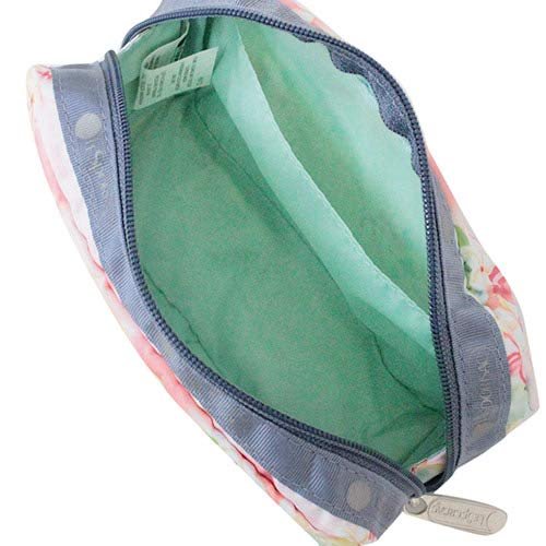 LeSportsac Plumeria Rainbow Rectangular Cosmetic Bag - Hawaii Exclusive Tropical Floral Print Nylon Makeup Case - görsel 4