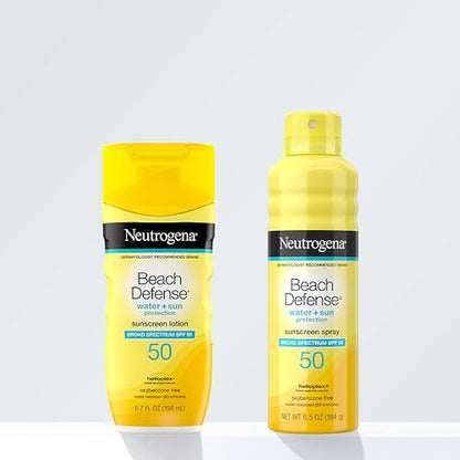Neutrogena Beach Defense SPF 50 Sunscreen Lotion, Hawaii Reef Act 104 Compliant, Oil-Free, 6.7 fl oz