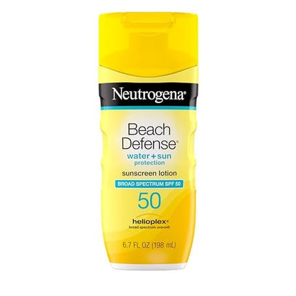 Neutrogena Beach Defense SPF 50 Sunscreen Lotion, Hawaii Reef Act 104 Compliant, Oil-Free, 6.7 fl oz