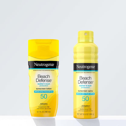 Neutrogena Beach Defense SPF 50 Sunscreen Lotion, Hawaii Reef Act 104 Compliant, Oil-Free, 6.7 fl oz