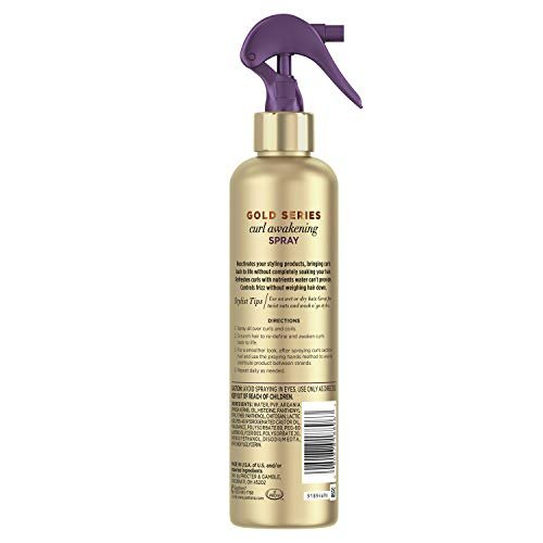 Pantene Gold Series Curl Awakening Spray, Infused with Argan Oil, for Curly and Coily Hair, 8.4 Fl Oz - görsel 4