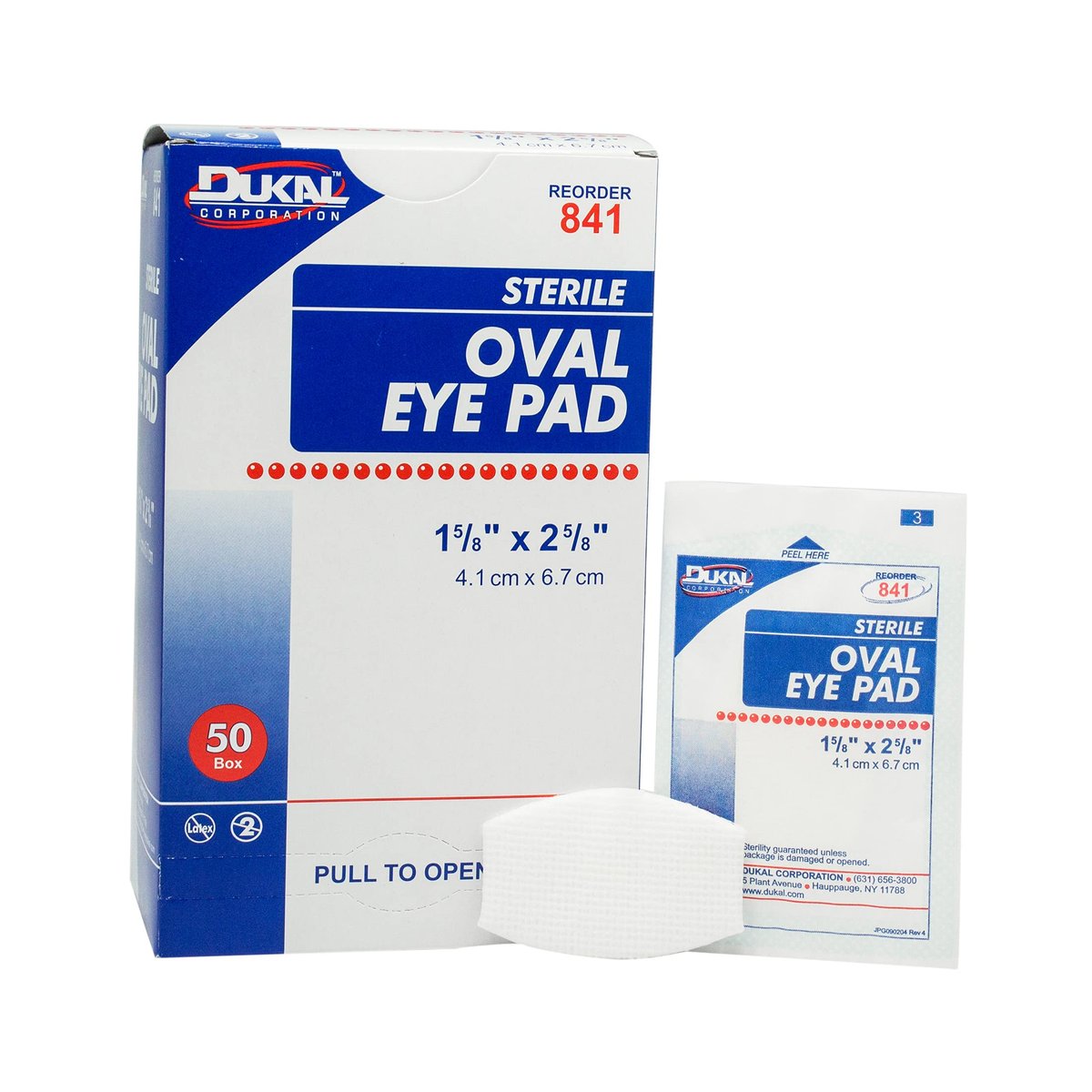 Dukal 841 Oval Eye Cotton Pads - 1 5/8 x 2 5/8 Inch, 50 Count Box Avelisse
