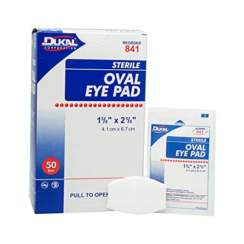Dukal 841 Oval Eye Cotton Pads - 1 5/8 x 2 5/8 Inch, 50 Count Box Avelisse