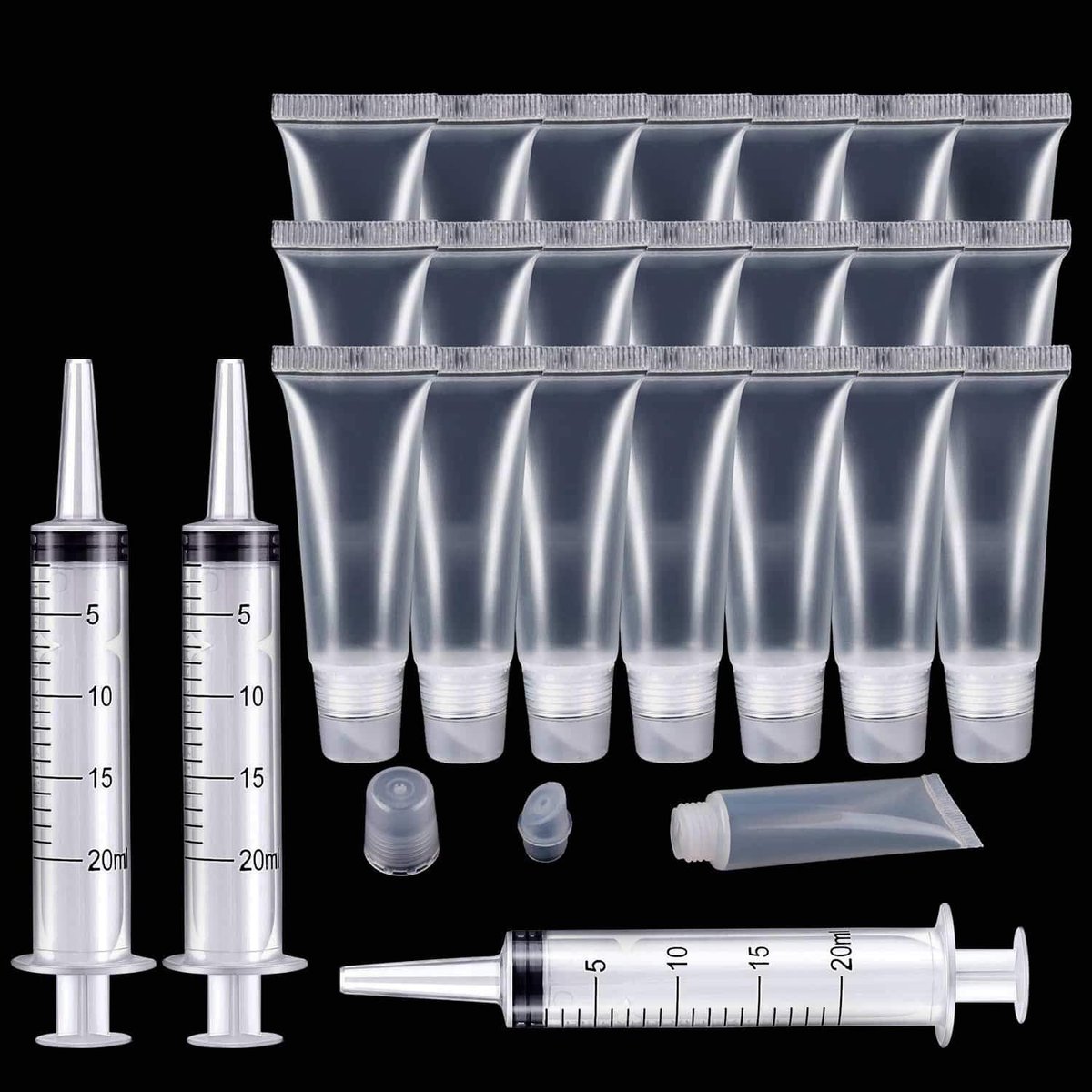 Rolybag 22 Pack Empty Lip Gloss Tubes (10ml) - Refillable Soft Squeeze Bottles for DIY Lip Gloss Cosmetics - görsel 1