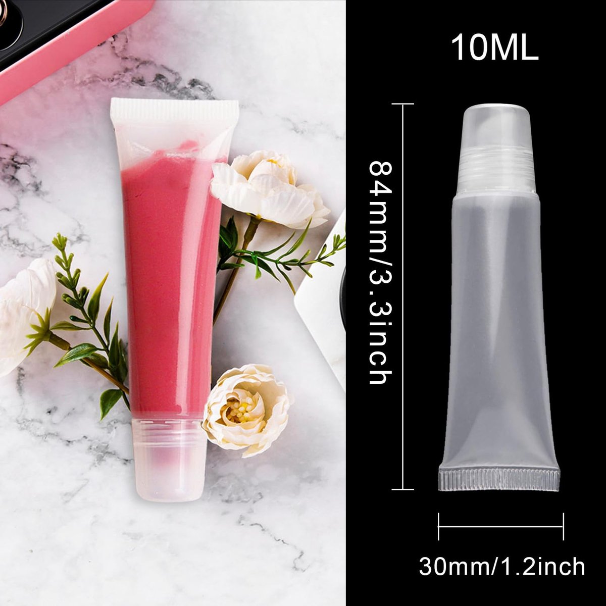 Rolybag 22 Pack Empty Lip Gloss Tubes (10ml) - Refillable Soft Squeeze Bottles for DIY Lip Gloss Cosmetics - görsel 13