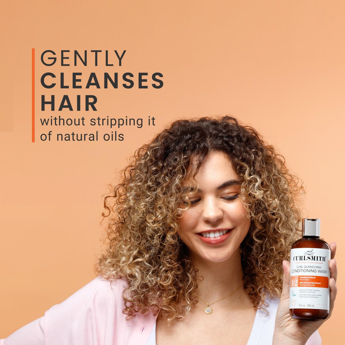 CURLSMITH Curl Quenching Conditioning Wash - Vegan Co-Wash 2-in-1 Conditioner & Shampoo for Wavy, Curly, and Coily Hair (32 oz) Avelisse