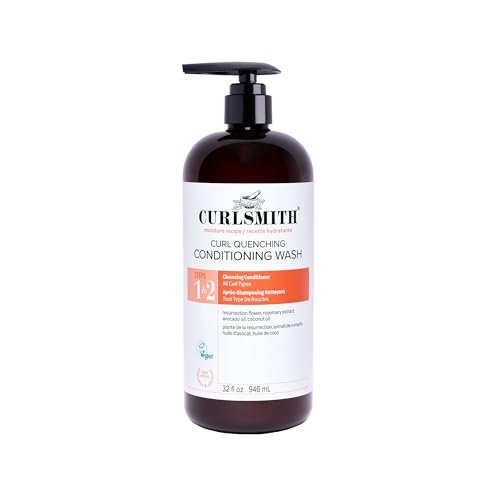 CURLSMITH Curl Quenching Conditioning Wash - Vegan Co-Wash 2-in-1 Conditioner & Shampoo for Wavy, Curly, and Coily Hair (32 oz) Avelisse