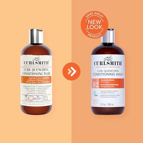 CURLSMITH Curl Quenching Conditioning Wash - Vegan Co-Wash 2-in-1 Conditioner & Shampoo for Wavy, Curly, and Coily Hair (32 oz) Avelisse