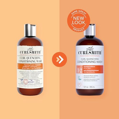 CURLSMITH Curl Quenching Conditioning Wash - Vegan Co-Wash 2-in-1 Conditioner & Shampoo for Wavy, Curly, and Coily Hair (32 oz) Avelisse