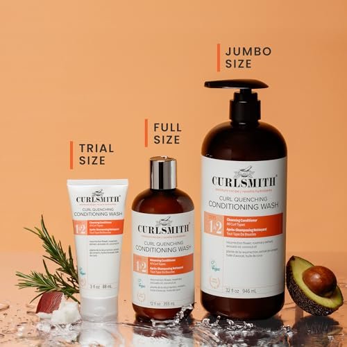 CURLSMITH Curl Quenching Conditioning Wash - Vegan Co-Wash 2-in-1 Conditioner & Shampoo for Wavy, Curly, and Coily Hair (32 oz) Avelisse