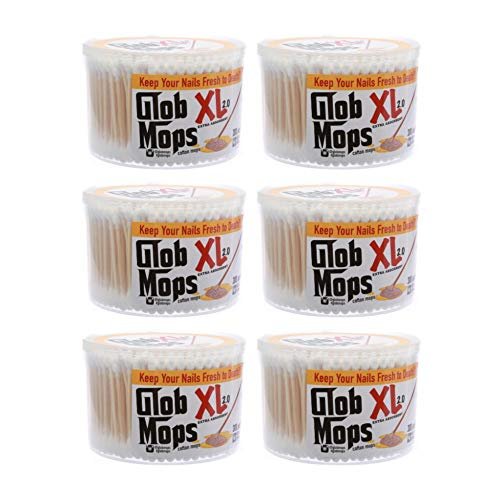 Glob Mops XL Cotton Swabs 6 Pack - 1800 Count Premium Cotton Tips Avelisse