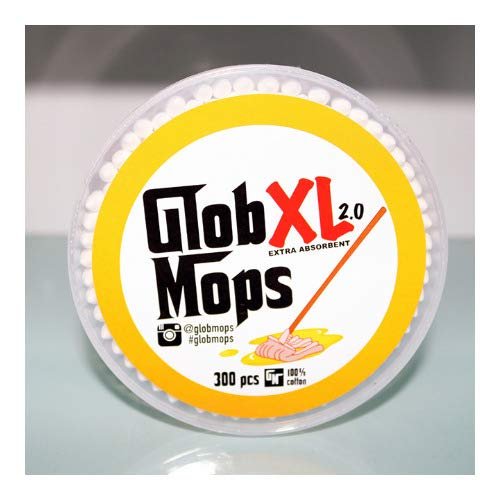 Glob Mops XL Cotton Swabs 6 Pack - 1800 Count Premium Cotton Tips Avelisse