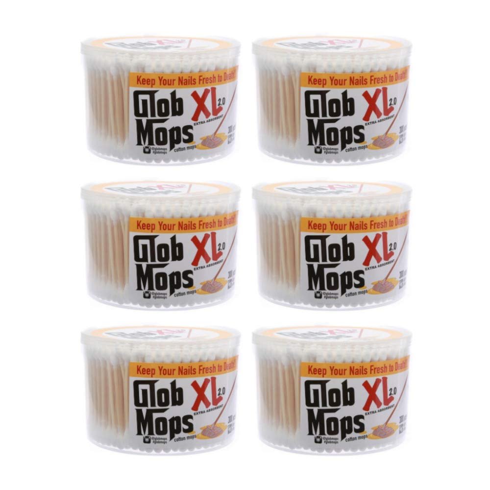 Glob Mops XL Cotton Swabs 6 Pack - 1800 Count Premium Cotton Tips Avelisse