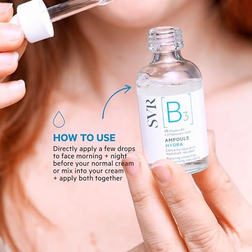 SVR [B3] Concentrate Hydra Plumping Face Serum with Niacinamide and 3 Types of Hyaluronic Acid - Fragrance Free Moisturizing Serum, Reduces Fine Lines, 1 Fl Oz Avelisse