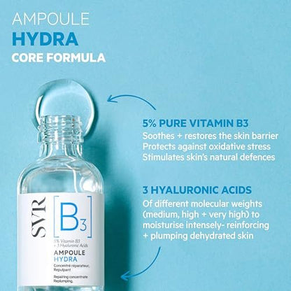 SVR [B3] Concentrate Hydra Plumping Face Serum with Niacinamide and 3 Types of Hyaluronic Acid - Fragrance Free Moisturizing Serum, Reduces Fine Lines, 1 Fl Oz Avelisse