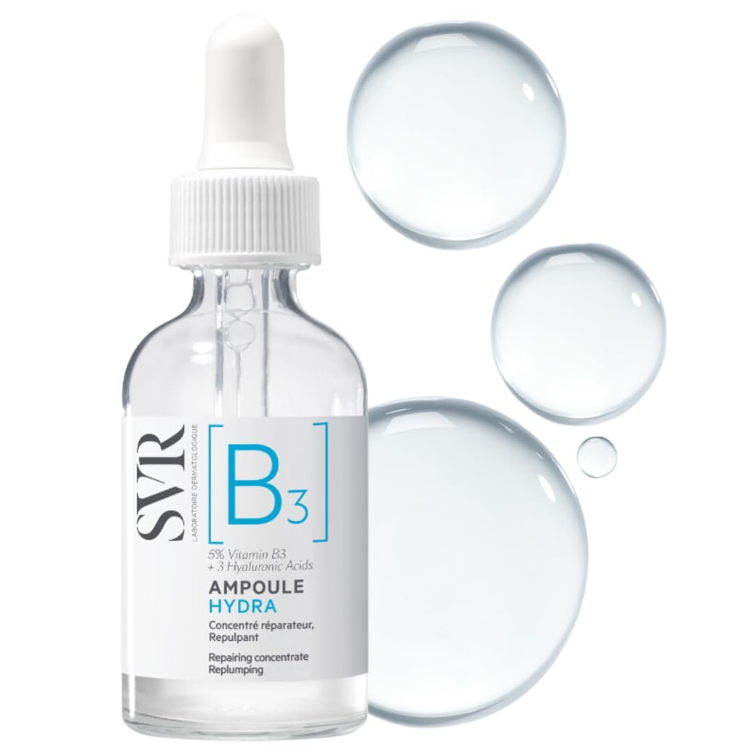 SVR [B3] Concentrate Hydra Plumping Face Serum with Niacinamide and 3 Types of Hyaluronic Acid - Fragrance Free Moisturizing Serum, Reduces Fine Lines, 1 Fl Oz Avelisse