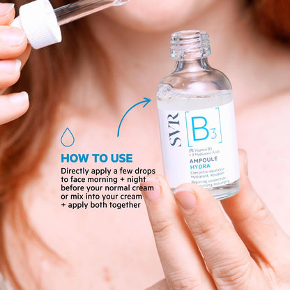 SVR [B3] Concentrate Hydra Plumping Face Serum with Niacinamide and 3 Types of Hyaluronic Acid - Fragrance Free Moisturizing Serum, Reduces Fine Lines, 1 Fl Oz Avelisse