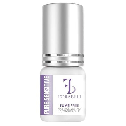 Forabeli Pure Sensitive Eyelash Extension Glue - Fume-Free, 6-7 Second Drying, 4 Weeks Retention, Black 5ml Avelisse