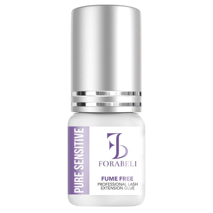 Forabeli Pure Sensitive Eyelash Extension Glue - Fume-Free, 6-7 Second Drying, 4 Weeks Retention, Black 5ml Avelisse