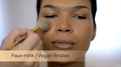 Veil Cosmetics Dual-Ended Concealer & Foundation Brush – 2-in-1 Luxury Vegan Makeup Brush for Powder, Liquid & Creams | Cruelty-Free Synthetic Bristles