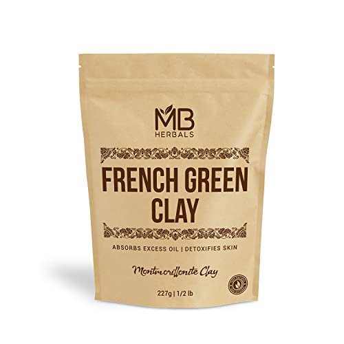 MB Herbals French Green Clay 8 oz (0.5 lb / 227 g) – 100% Pure Montmorillonite Clay Face Mask for Oily Skin, Detox & Oil Control - görsel 2