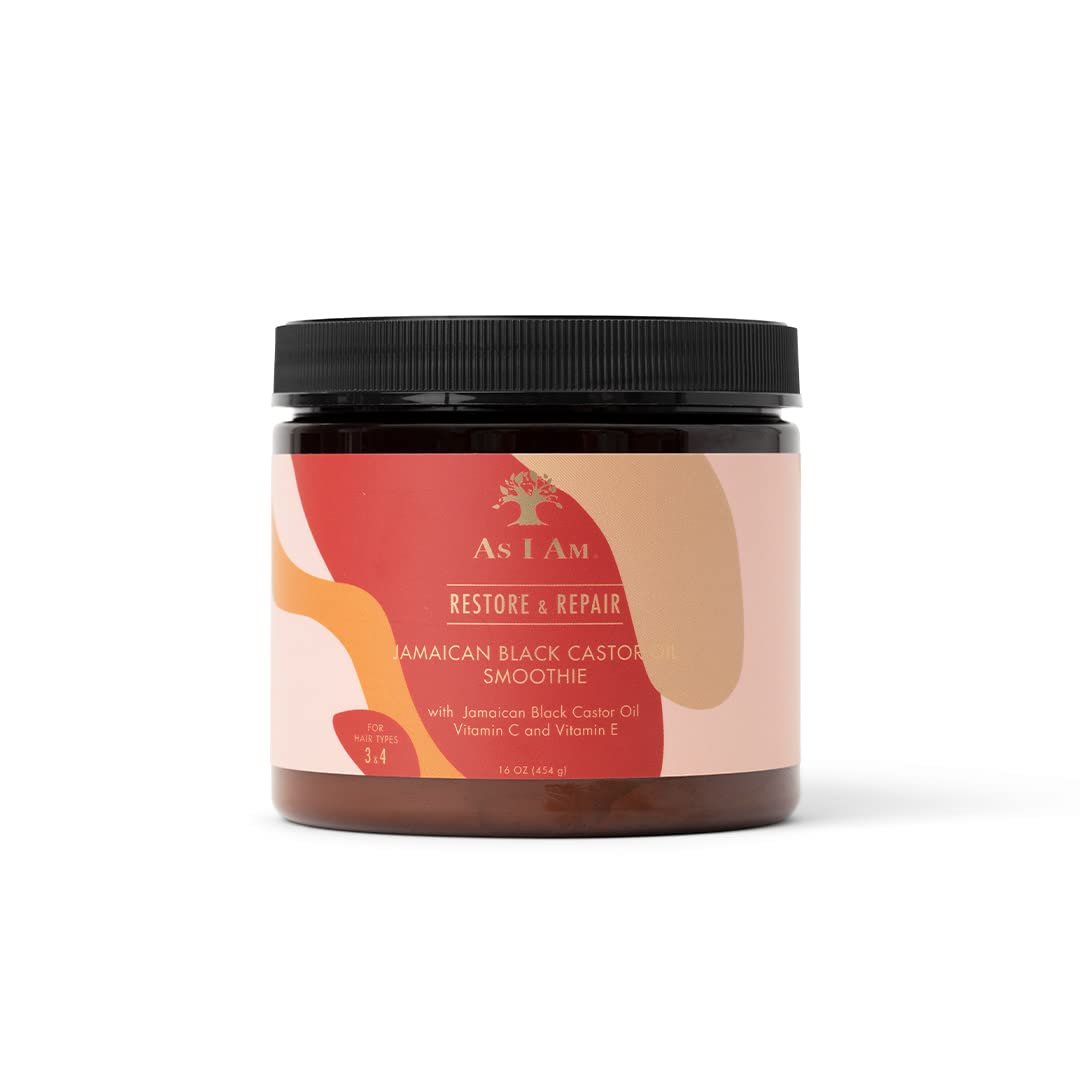 As I Am Jamaican Black Castor Oil Smoothie 16 oz - Enhanced Curl Definition, Strong Hold, Flake Free - Reduces Breakage & Tangles Avelisse
