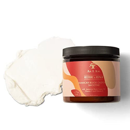 As I Am Jamaican Black Castor Oil Smoothie 16 oz - Enhanced Curl Definition, Strong Hold, Flake Free - Reduces Breakage & Tangles Avelisse