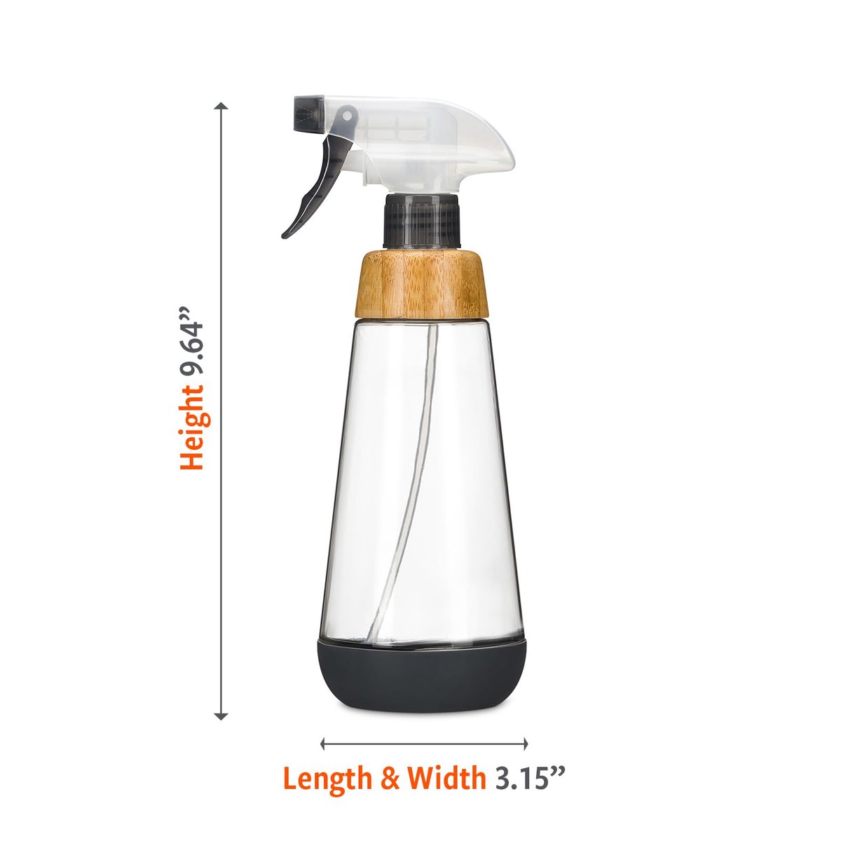 Full Circle Bottle Service - Refillable Glass Spray Bottle for Cleaning, Plant Care, 16 oz, Gray Avelisse