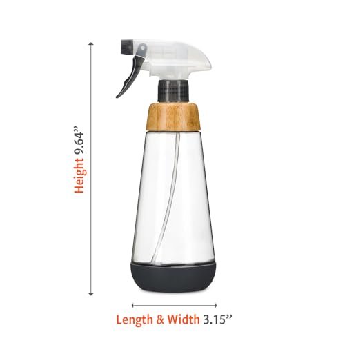 Full Circle Bottle Service - Refillable Glass Spray Bottle for Cleaning, Plant Care, 16 oz, Gray Avelisse