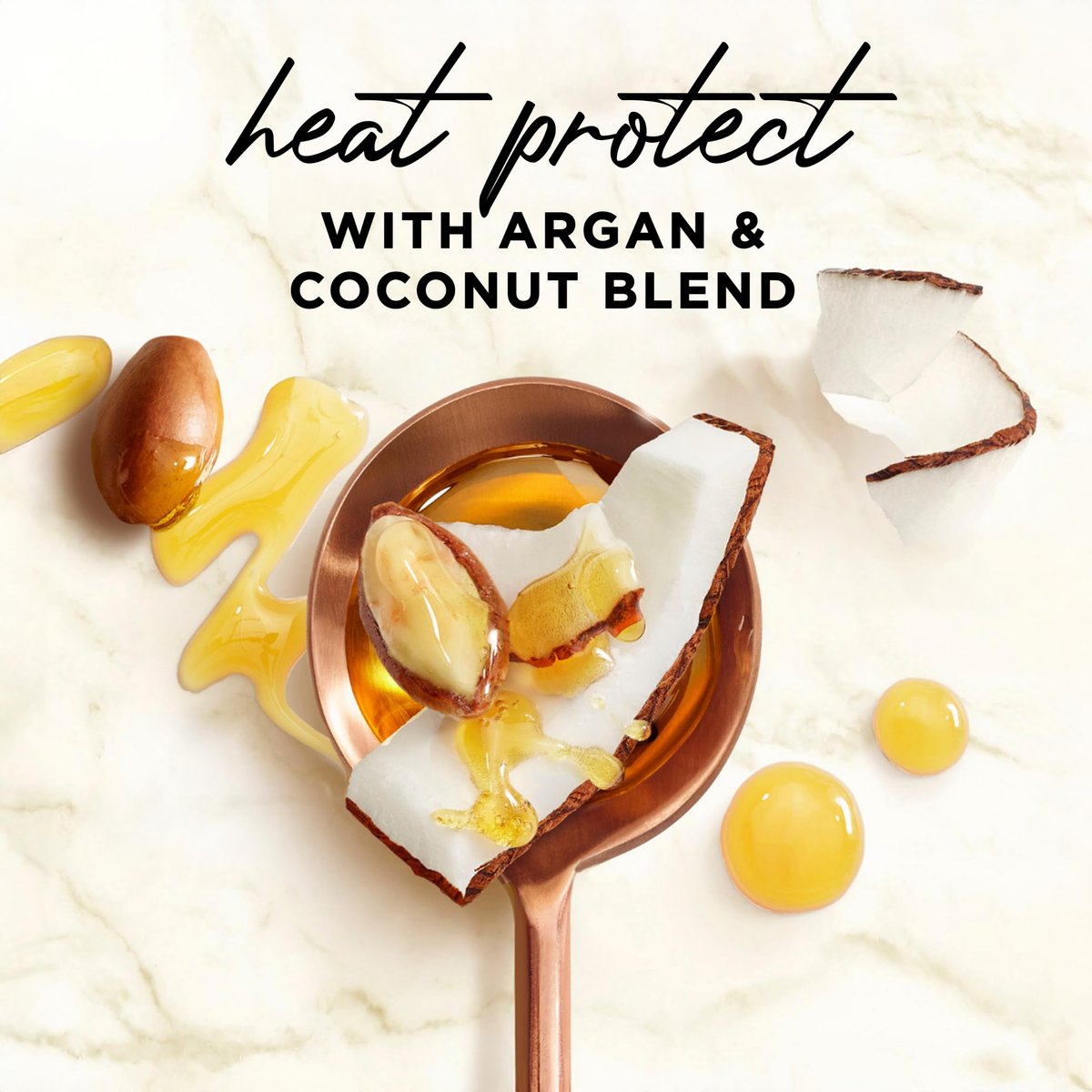 Hair Food Coconut & Argan Oil Heat Protectant Leave-In Spray - 450°F Protection, Sulfate-Free, Paraben-Free, for All Hair Types, 6.4 Fl Oz Avelisse
