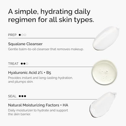 The Ordinary The Daily Set: Squalane Cleanser, Hyaluronic Acid 2% + B5, Natural Moisturizing Factors + HA – Daily Skincare Routine Kit Avelisse