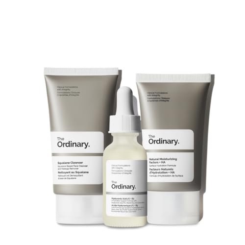 The Ordinary The Daily Set: Squalane Cleanser, Hyaluronic Acid 2% + B5, Natural Moisturizing Factors + HA – Daily Skincare Routine Kit Avelisse