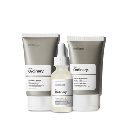 The Ordinary The Daily Set: Squalane Cleanser, Hyaluronic Acid 2% + B5, Natural Moisturizing Factors + HA – Daily Skincare Routine Kit Avelisse