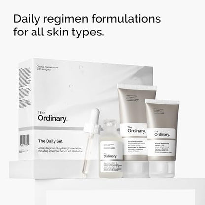 The Ordinary The Daily Set: Squalane Cleanser, Hyaluronic Acid 2% + B5, Natural Moisturizing Factors + HA – Daily Skincare Routine Kit Avelisse