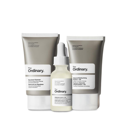 The Ordinary The Daily Set: Squalane Cleanser, Hyaluronic Acid 2% + B5, Natural Moisturizing Factors + HA – Daily Skincare Routine Kit Avelisse